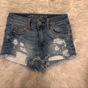 american eagle high waisted denim shorts